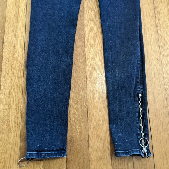Rag & Bone O Ring Dive Capri skinny cropped zipper jeans 26 - Picture 9 of 10